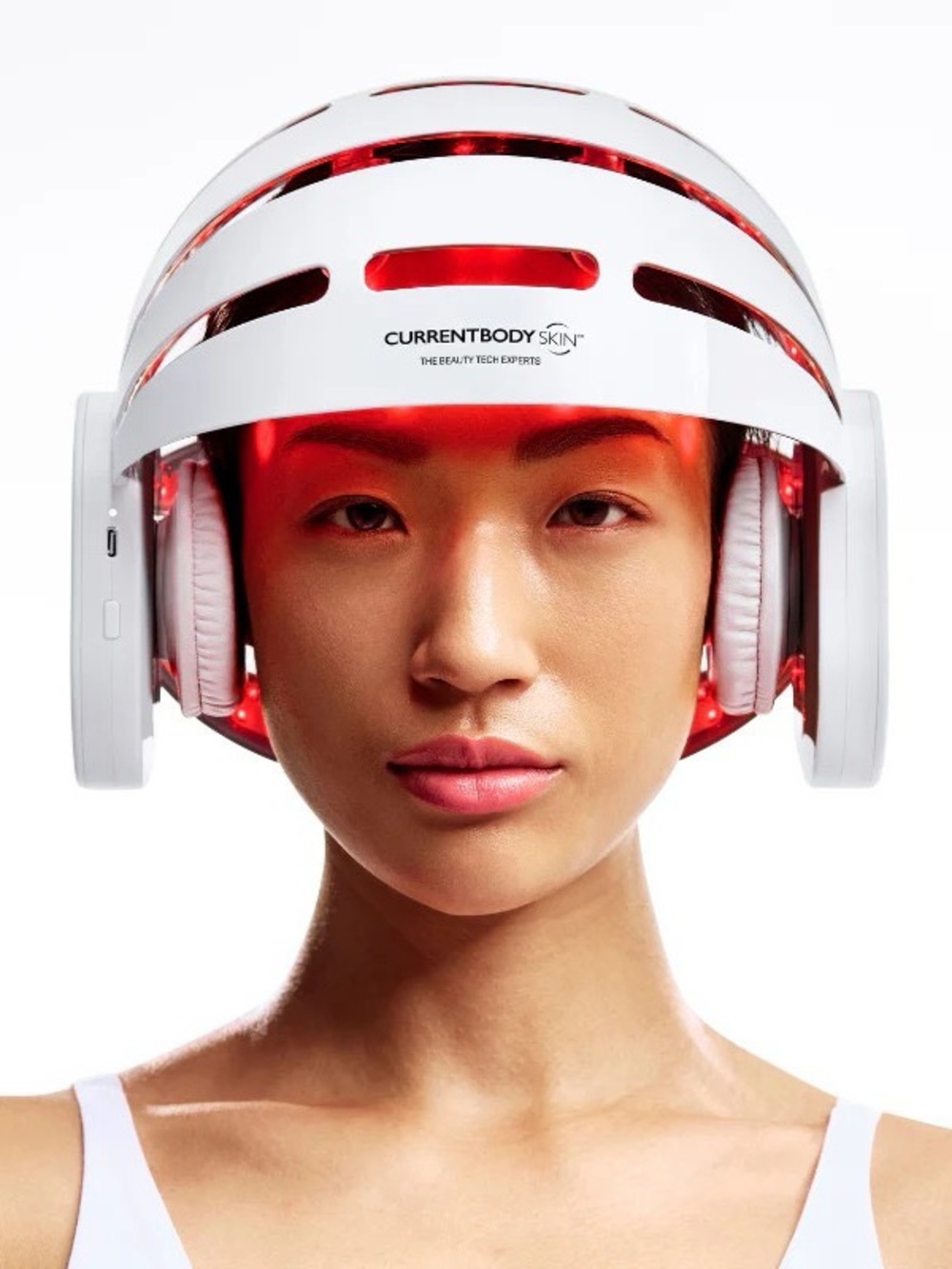 *NEW* CURRENTBODY LED Red Light Hair Growth Therapy Headset Helmet - White/Red